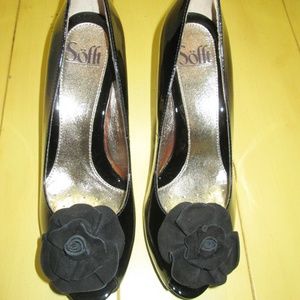 NEW $100 Sofft Size 8 Black Patent Leather Pumps